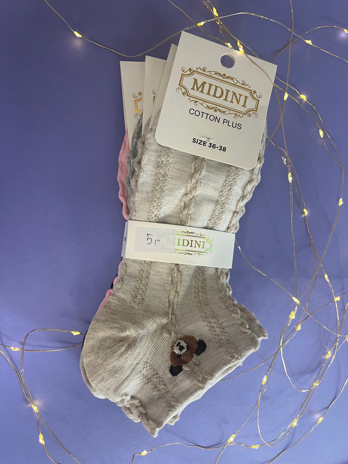 Skarpetki MIDINI 5-pak | 95% bawełna | kolorowe wzory | rozmiar 39-41 36-38